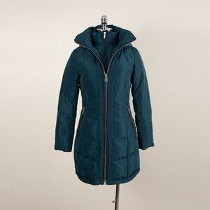 Karl Lagerfeld Quilted Down Puffer Coat Jacket Emerald Green Size S